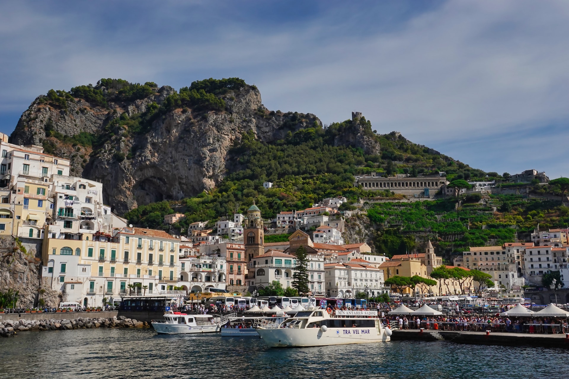 View of the Amalfi port