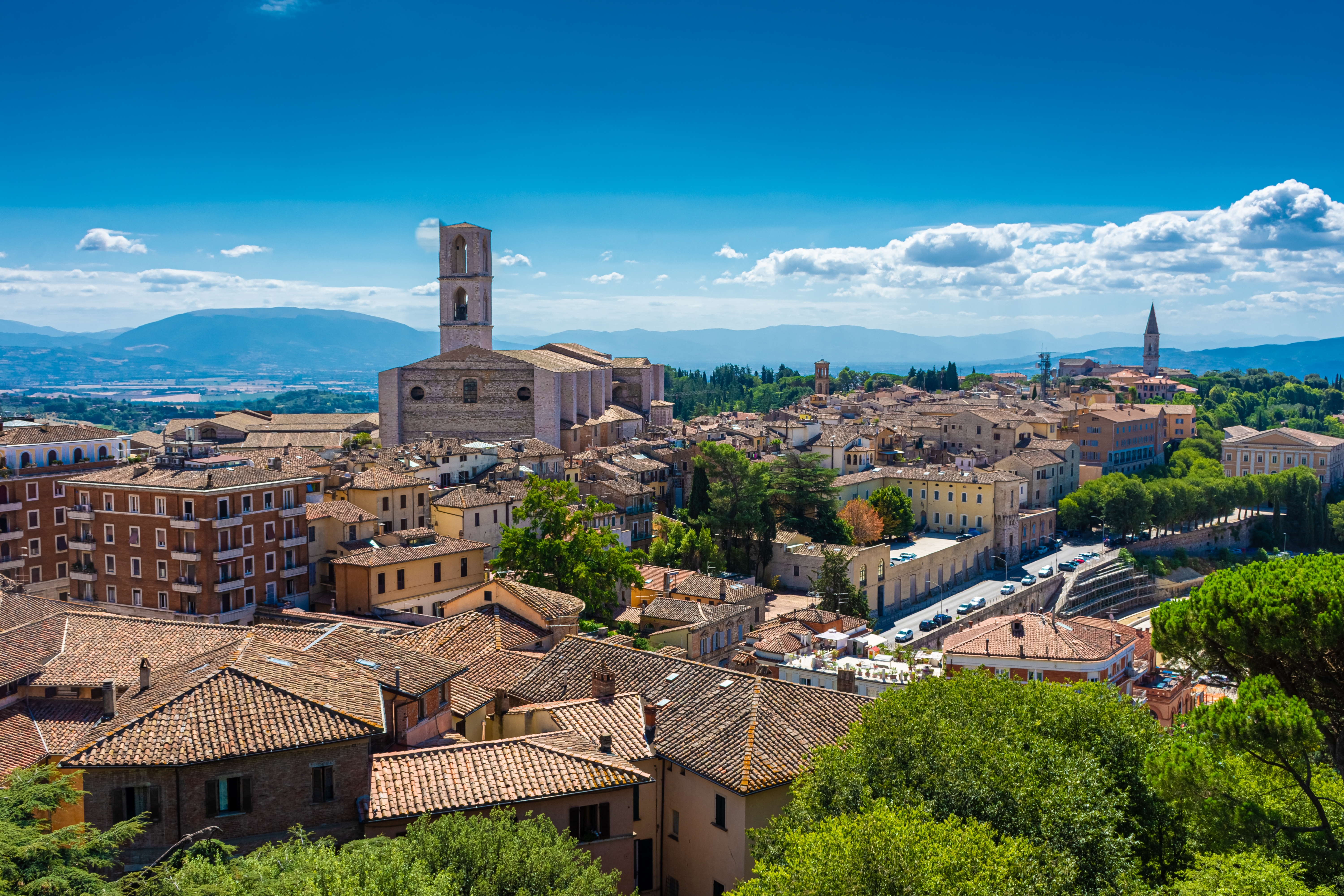 An aerial view of Perugia, Italy