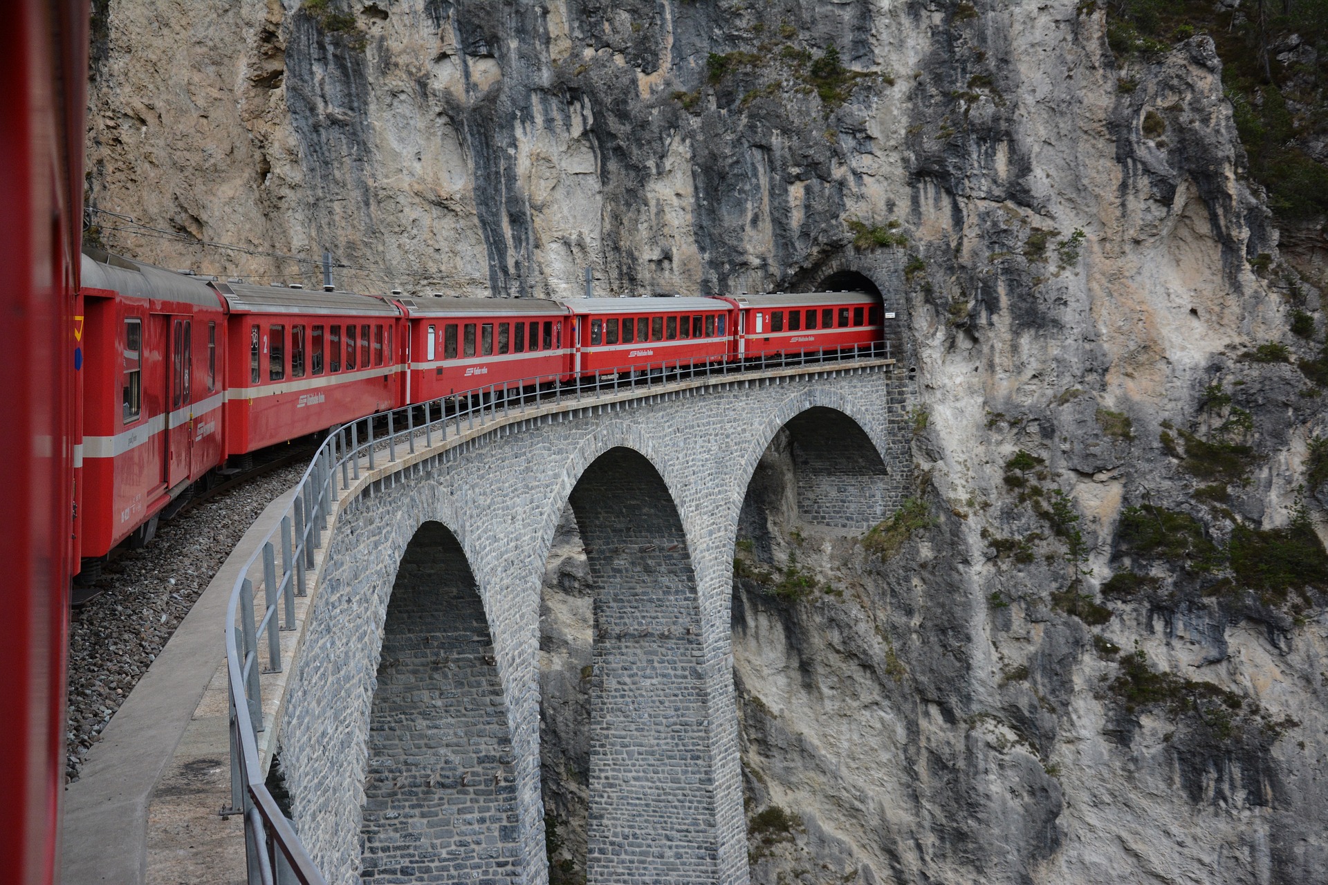 Through the tunnel with the Rhaetian Railway