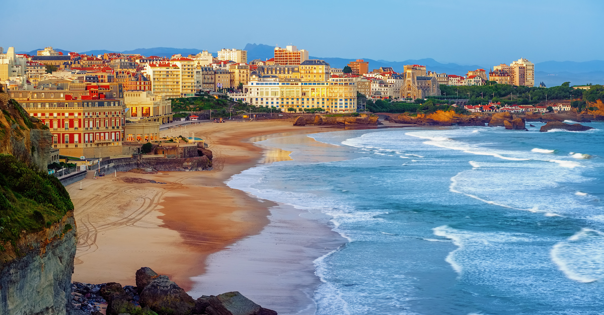 Biarritz: city famous sand beaches Miramar.