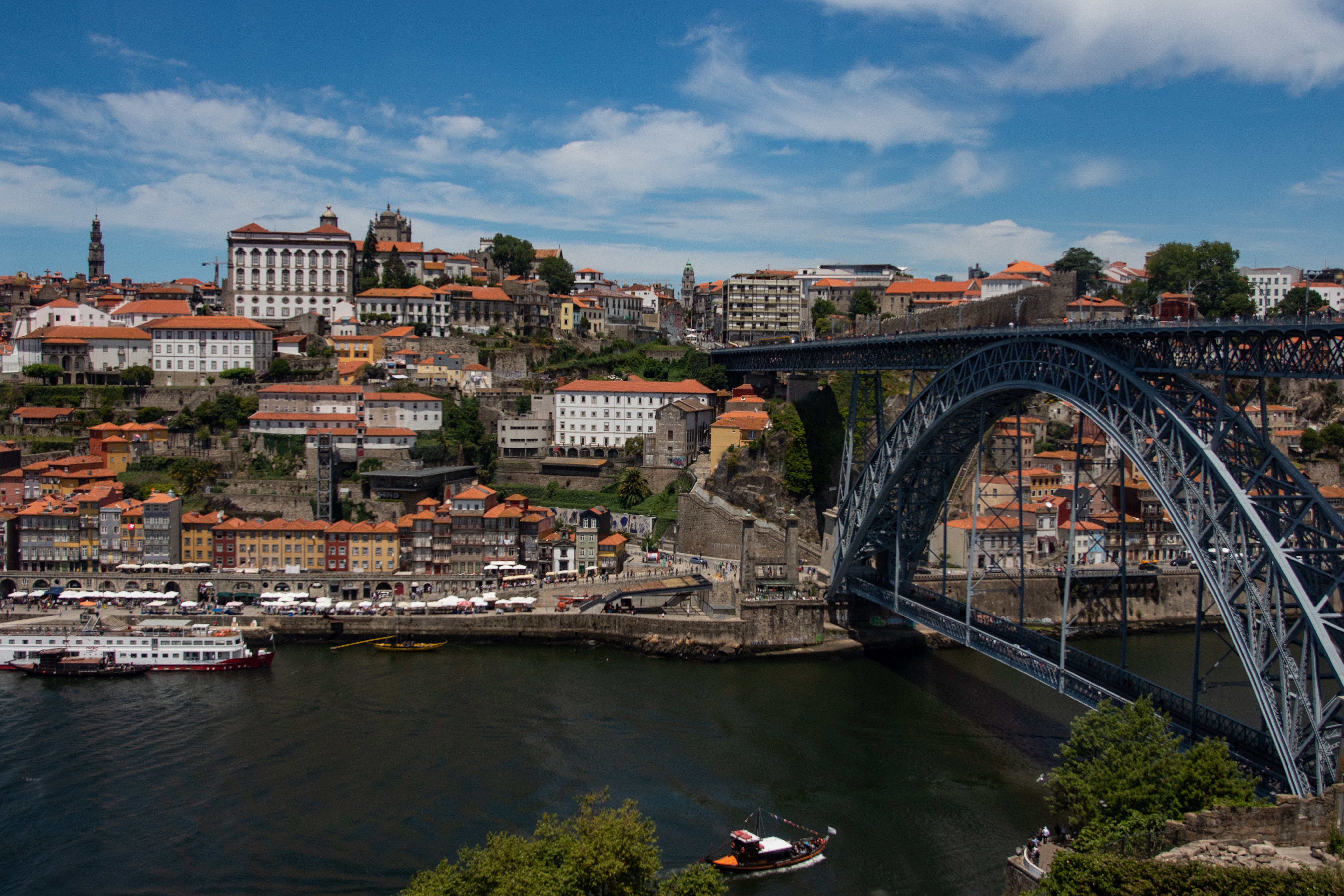 Bus Santiago de Compostela-Porto: Blick auf Porto am Ufer des Douro