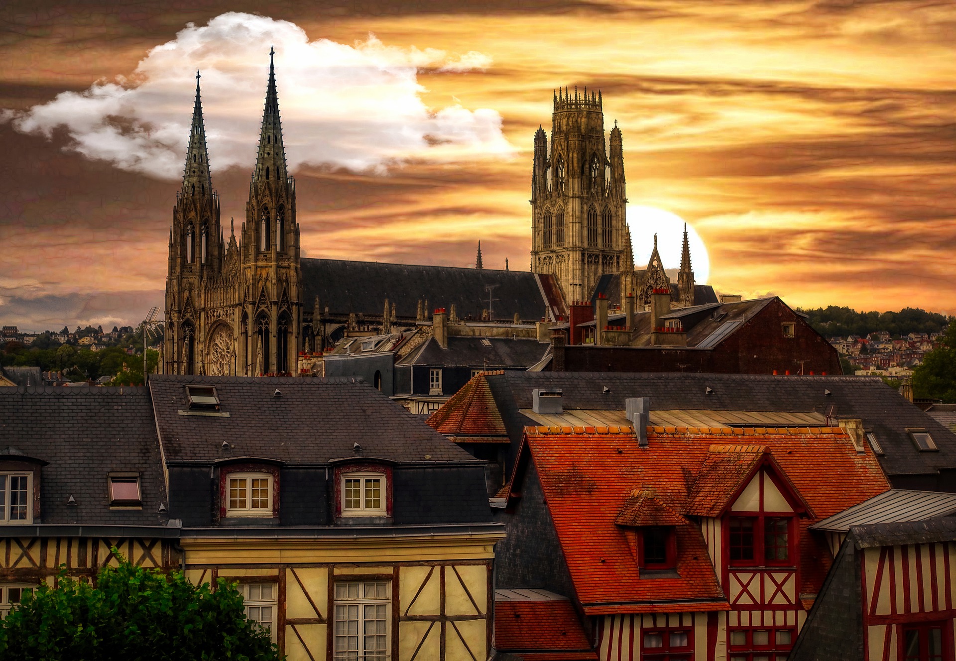 Train Le Havre - Rouen : la cathedrale Notre-Dame, a Rouen