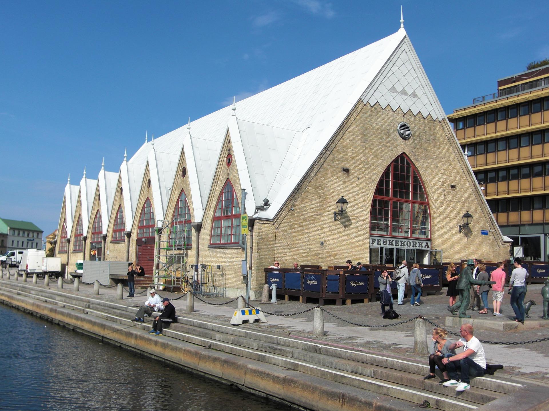 Byggnad med fiskmarknad i Göteborg.