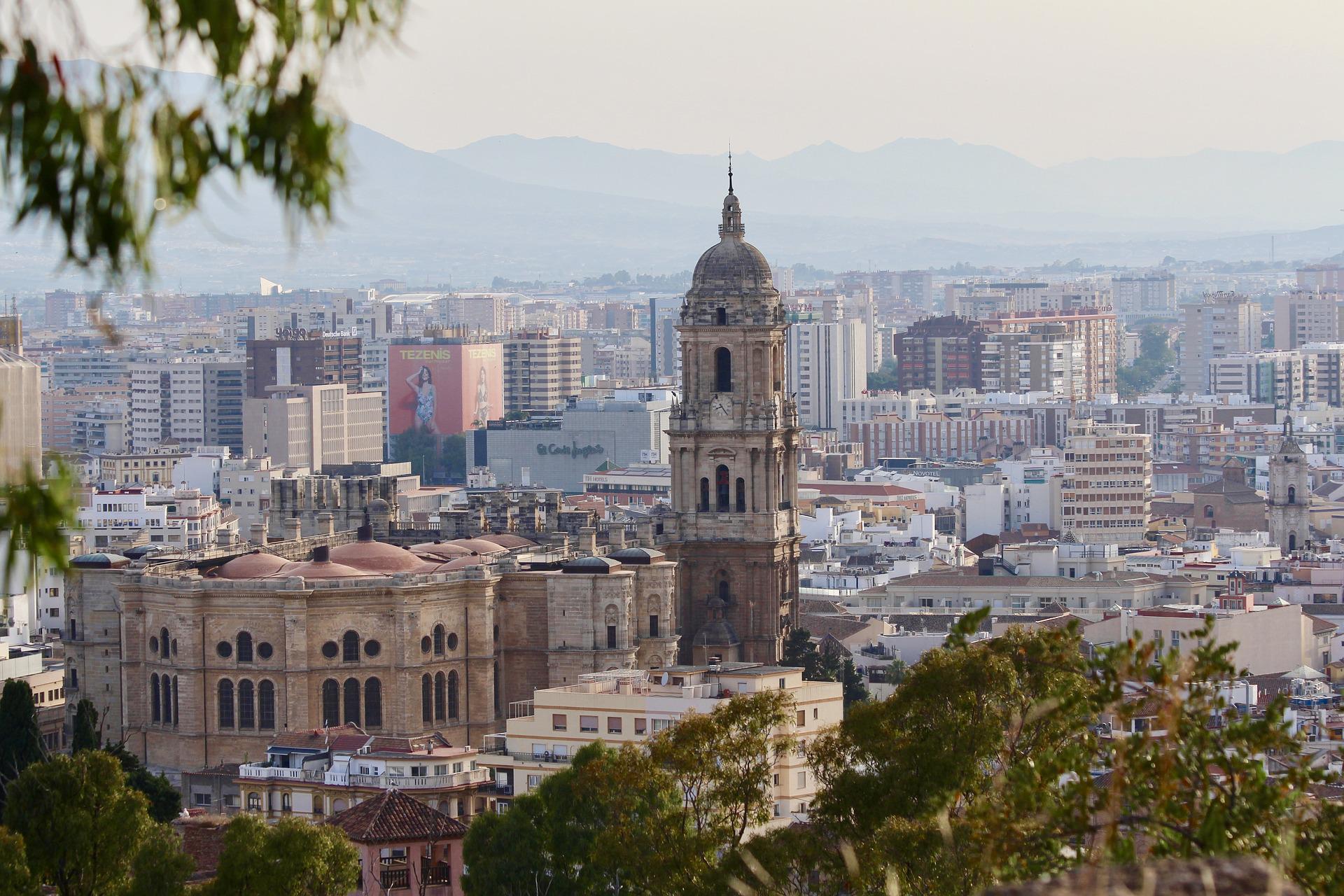 Vistas panoramicas del centro historico de Malaga 