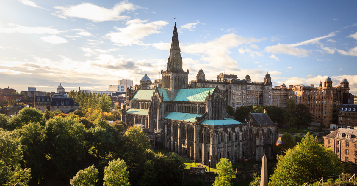 Magica vista della cattedrale di Glasgow.