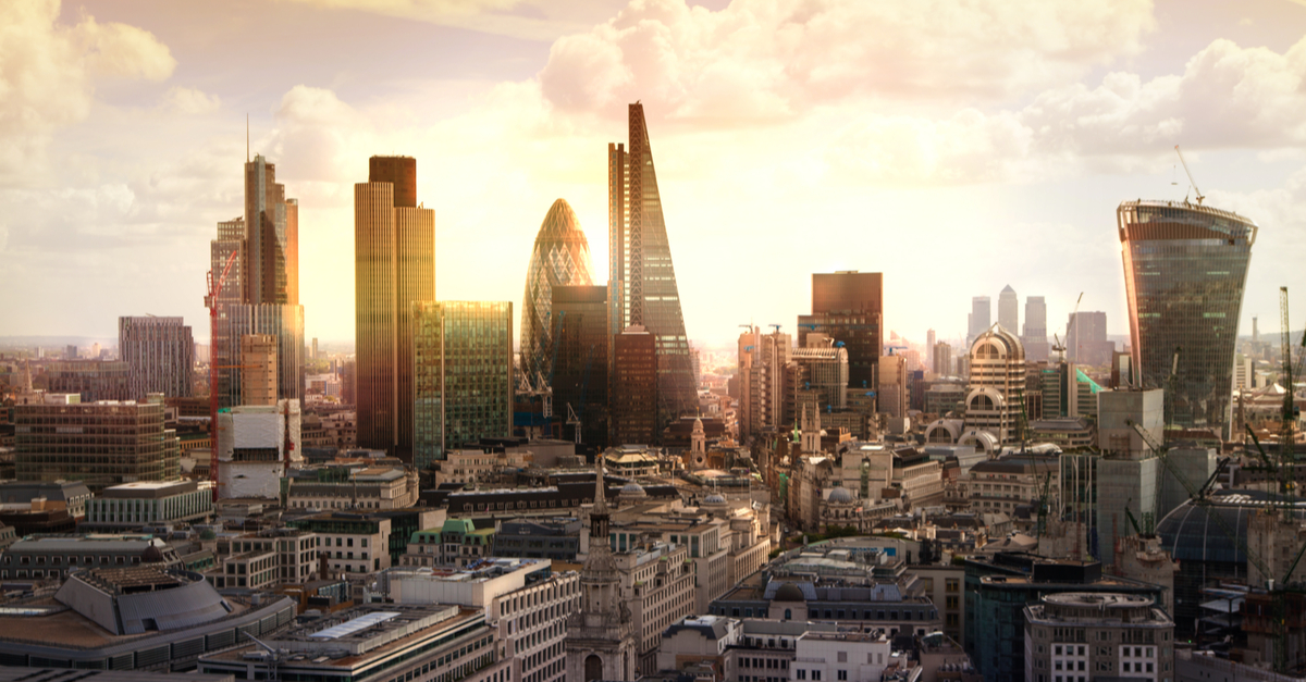 Skyline del distretto finanziario di Londra.