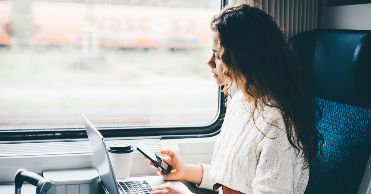 Travel from Le Creusot city centre to Le Creusot train station: woman working on a train