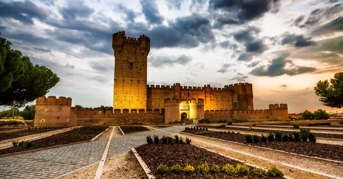Castello di Valladolid di notte.